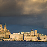 Buy canvas prints of World famous Liverpool skyline as the light fades by Jason Wells