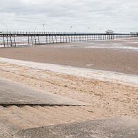 Buy canvas prints of Steps down to Southport beach by Jason Wells