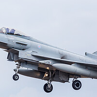 Buy canvas prints of RAF Typhoon FGR.4 descends into RAF Fairford by Jason Wells