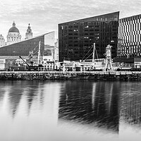 Buy canvas prints of Reflections of the Liverpool skyline in Canning Dock by Jason Wells