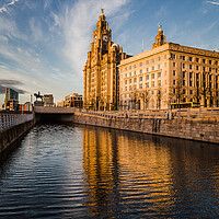 Buy canvas prints of Reflections of the Liver Building at dusk by Jason Wells
