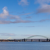 Buy canvas prints of Three Runcorn Bridges spanning the Mersey Estuary by Jason Wells