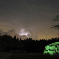 Buy canvas prints of Night at Westernohe Scout Campsite, Germany by Ian MacQueen