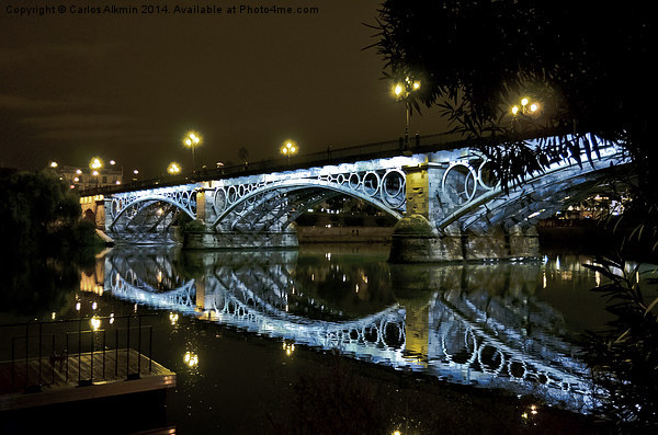 Sevilla - Spain - Triana Bridge by Night Canvas Print by Carlos Alkmin