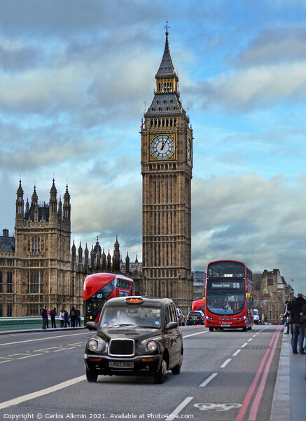 London, UK - Iconic Elizabeth Tower / Big Ben Canvas Print by Carlos Alkmin