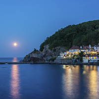 Buy canvas prints of Babbacombe by Moonlight by John Fowler