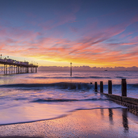 Buy canvas prints of Teignmouth Sunrise by John Fowler