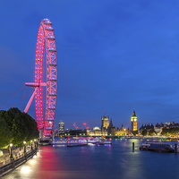 Buy canvas prints of  London Eye At Night  by John Fowler