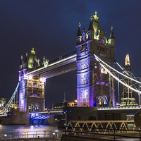 Buy canvas prints of  Tower Bridge at Night. by John Fowler