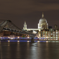 Buy canvas prints of  St Pauls Cathedral and millennium Bridge by John Fowler