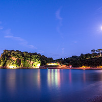 Buy canvas prints of  The Ness, Shaldon By Moonlight by John Fowler