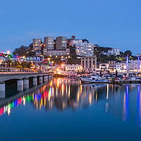 Buy canvas prints of  Torquay Harbour At Dusk by John Fowler
