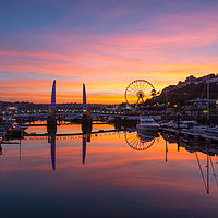 Buy canvas prints of  Torquay Harbour Sunset by John Fowler