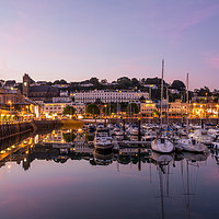 Buy canvas prints of Torquay Harbour At Twilight by John Fowler