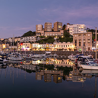 Buy canvas prints of Torquay Harbour At Dusk by John Fowler