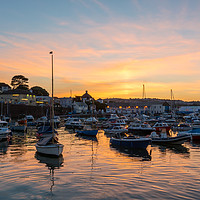Buy canvas prints of  Paignton Harbour Sunset by John Fowler