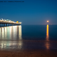 Buy canvas prints of Paignton Pier By Moonlight by John Fowler