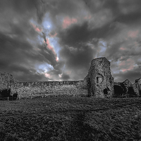 Buy canvas prints of Pevensey Castle by Charlotte Moon