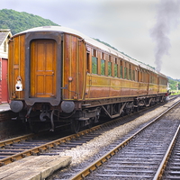Buy canvas prints of Steam Train Leaving Levisham Station by Richard Pinder