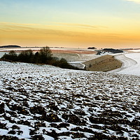 Buy canvas prints of Snow on the East Yorkshire Wolds. by Richard Pinder