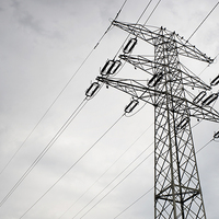 Buy canvas prints of power grid pylon wires by Arletta Cwalina