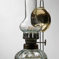 Buy canvas prints of retro style glass decorative oil lamp by Arletta Cwalina