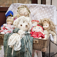 Buy canvas prints of Retro rag dolls toys collection by Arletta Cwalina