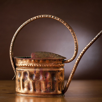 Buy canvas prints of  domestic vintage brass watering can by Arletta Cwalina