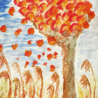 Buy canvas prints of Autumn tree on the wind by Arletta Cwalina