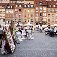 Buy canvas prints of Old Town Market Place by Arletta Cwalina