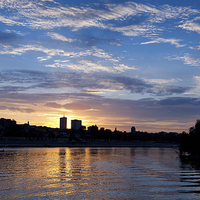 Buy canvas prints of Vistula River skyline panorama by Arletta Cwalina