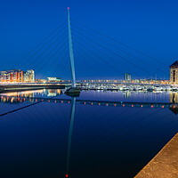 Buy canvas prints of Swansea river Tawe foot bridge by Dean Merry