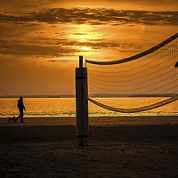 Buy canvas prints of Volleyball Silhouette by Dean Merry