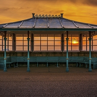 Buy canvas prints of Sunset Bench by Dean Merry