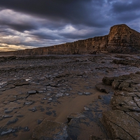 Buy canvas prints of  Nash Point cliff's by Dean Merry