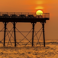 Buy canvas prints of  Sunset rest, Aberystwyth Pier  by Dean Merry