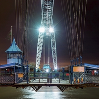 Buy canvas prints of  The Cage, Transporter Bridge, Newport by Dean Merry