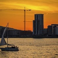 Buy canvas prints of  Sunset Sail by Dean Merry