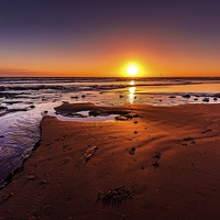 Buy canvas prints of  Rest bay sunset, Porthcawl by Dean Merry
