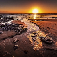 Buy canvas prints of Rest bay sunset, Porthcawl by Dean Merry