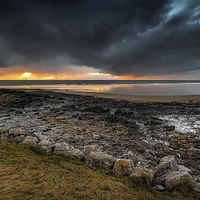 Buy canvas prints of  Rest bay sunset, Porthcawl by Dean Merry