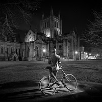 Buy canvas prints of Elgar looking on Hereford Cathedral by Dean Merry