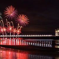 Buy canvas prints of Weston pier fireworks display by Dean Merry