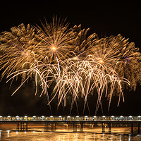 Buy canvas prints of Grand Pier fireworks display by Dean Merry