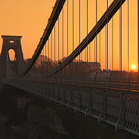 Buy canvas prints of Sunrise at Clifton Suspension bridge by Dean Merry