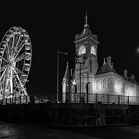 Buy canvas prints of Looking up at the Pierhead building and Wheel  by Dean Merry