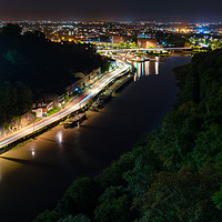 Buy canvas prints of From the Clifton suspension bridge, river Avon and by Dean Merry