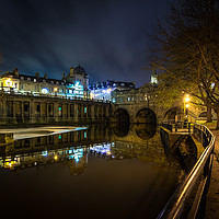 Buy canvas prints of City of Bath weir and Pulteney Bridge by Dean Merry