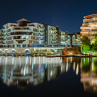 Buy canvas prints of Bristol Apartments and canal boats by Dean Merry