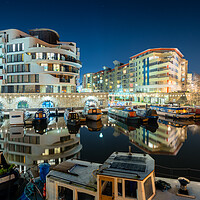 Buy canvas prints of Bristol Apartments and canal boats by Dean Merry